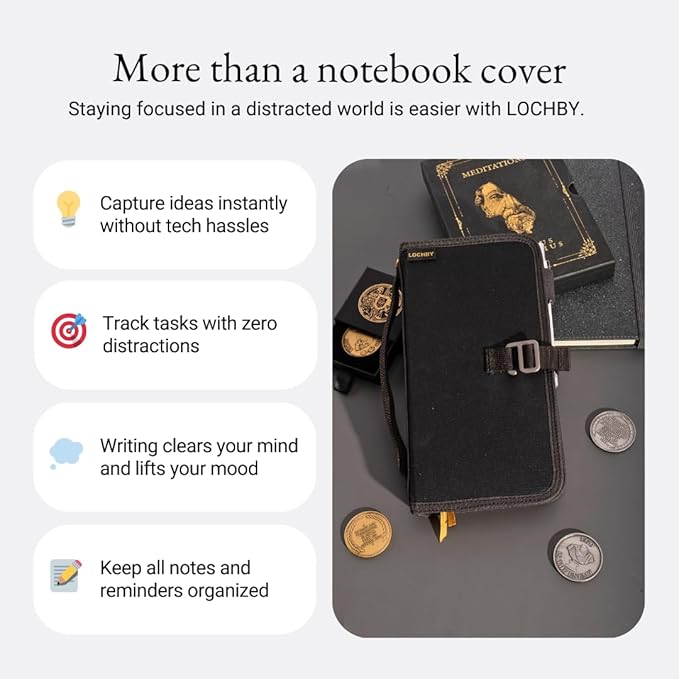 LOCHBY® Voyager Journal | Water Resistant Waxed Canvas | Pen Loop | Included Tomoe River Notebook | Perfect for Travel, Art, Bullet Journal