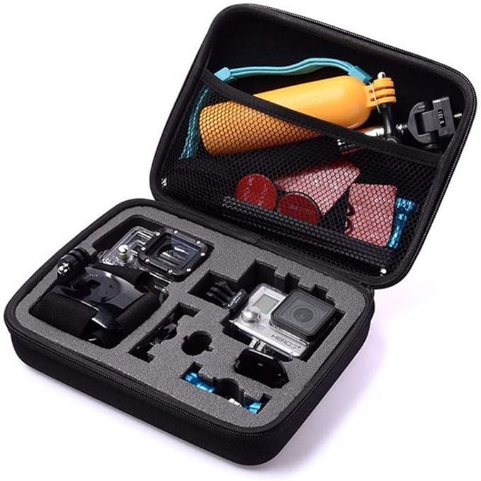 TEKCAM Action Camera Carrying Case Protective Storage Bag Compatible with Gopro Hero 13 12 11 10 9 8 7/AKASO EK7000/Brave 4/Brave 7 LE/Brave 8/APEXCAM/Dragon Touch Action Camera (Medium)