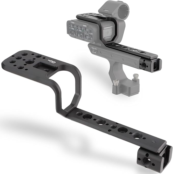 Leftfoto Handle Extension Rig Compatible with XLR Handle Unit for Sony Camera FX3 FX30,Extension Bracket Grip with Cold Shoe,NATO & 1/4"-20 and 3/8"-16 Threads