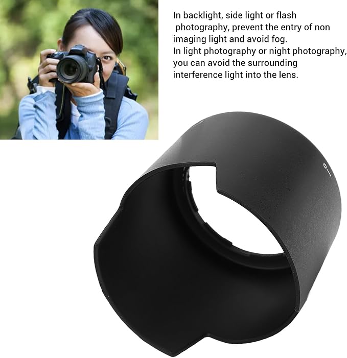 HB 38 Camera Lens Hood Shade, 62mm Lens Hood for AF S VR Micro 105mm F 2.8G IF ED, Threaded Anti Glare Design with Lens Cap, Sun Shade for Backlit Side Lit Flash Photography