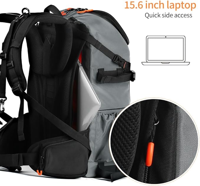 K&F CONCEPT Camera Bag EVA Waterproof 2 in 1Camera Backpack Shoulder Bag 32L Large Capacity with Rain Cover Storage for 15.6" Laptop for Photography