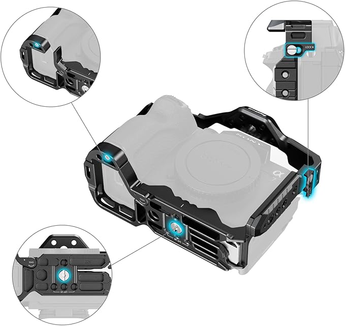 SmallRig A7 IV Cage with Top Handle and HDMI Cable Clamp, Basic Kit for Sony Alpha 7R V/Alpha 7 IV/Alpha 7 S III