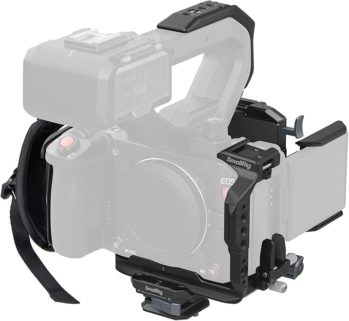 SmallRig Handheld Power Cage Kit for Canon C50 with XLR Handle Extension, V-Mount Battery Plate, Quick Release Plate for Arca, Cable Clamp for HDMI, Hand Strap - 5658