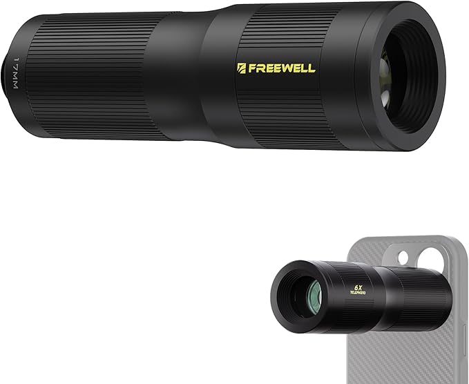 Freewell 6X Telephoto Lens for Smartphones – 17mm Thread Professional Zoom Lens for iPhone & Samsung
