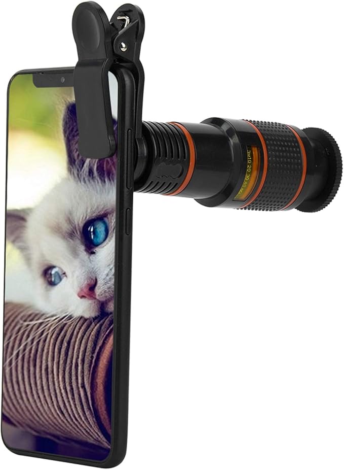 Acouto Phone Camera Lens Kit Professional 12X Telephoto Lens Telescopic Focusing Universal for Mobile Phone Tablet Photography Accessories