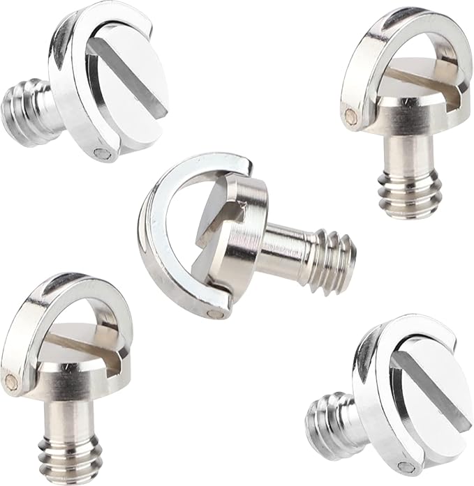 1/4 Inch Quick Release Screw Tripod Screw DSLR Camera Rig Accessories Wich D-Ring.-5 pcs.