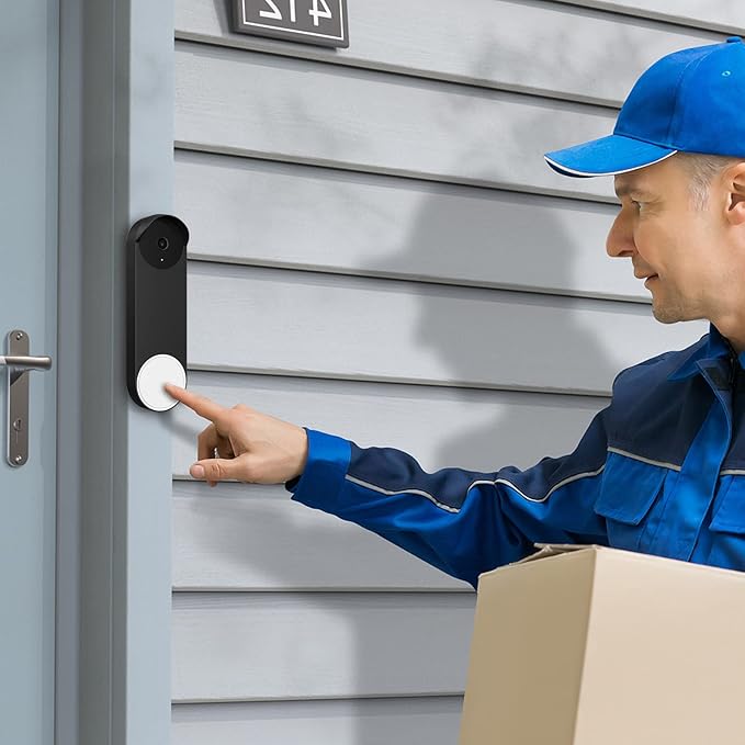 Silicone Case for Google Nest Hello Doorbell (Battery) 2021 Cover - Weatherproof Protective Nest Doorbell Silicone Skin Case (Black)