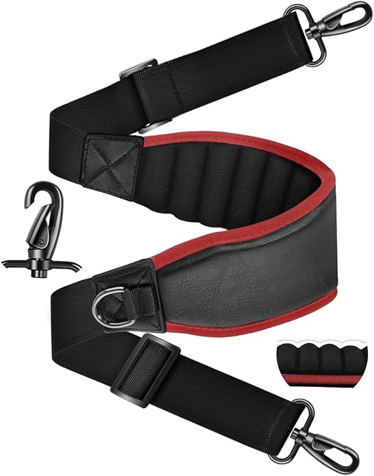 ZINZ Shoulder Strap 69" with Padded, Universal Bag Strap with Dual Buckles and Metal Swivel Hooks for Laptop Bag, Camera Bag