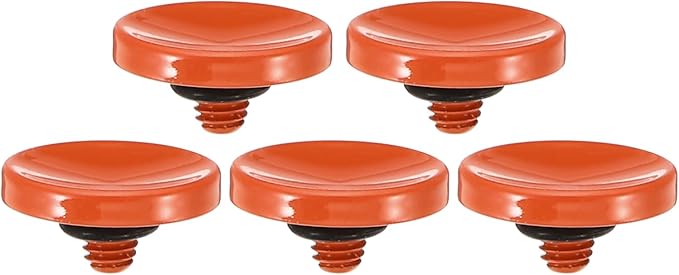 PATIKIL Camera Shutter Button, 5 Pack Soft Shutter Release Button Pure Copper Camera Button Concave Suitable for Nikon for Fujifilm for Leica DSLR/SLR Camera, Orange