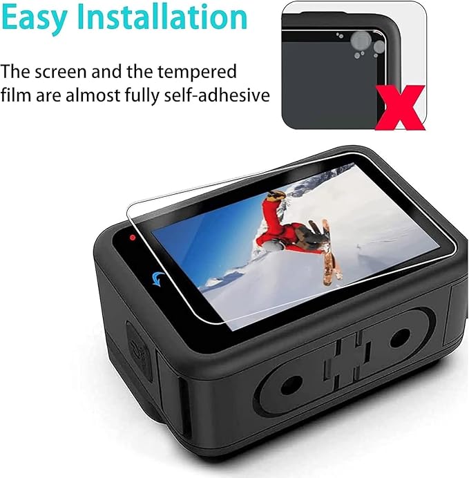 9 pcs Screen Protector Compatible with GoPro HERO 13 Black, Ultra Clear Tempered Glass Screen Protector + Tempered Glass Lens Protector + Tempered Glass Front LCD Display Film for GoPro HERO 13 Accessories