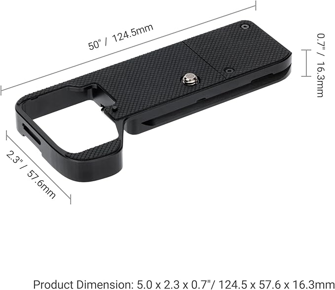 JJC GP-X2 Metal Hand Grip Extension Bracket for Sony A7CII A7C II A7CR A7C R Camera, for Airtag Holder, Anti-Slip Pad, with Arca Swiss Quick Release Plate, 1/4"-20 Tripod Hole & Hand Strap Hole