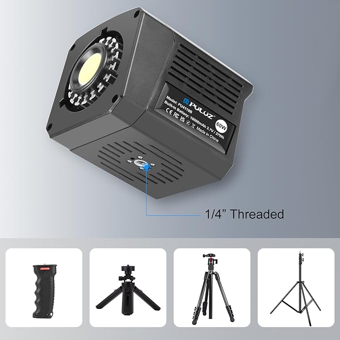 PULUZ Portable Video Light, COB Fill Light with 2500-6500K Adjustable Color Temperature, 8 Creative Lighting Effects, Perfect for Photography Studio, Outdoor Shooting and Live Streaming