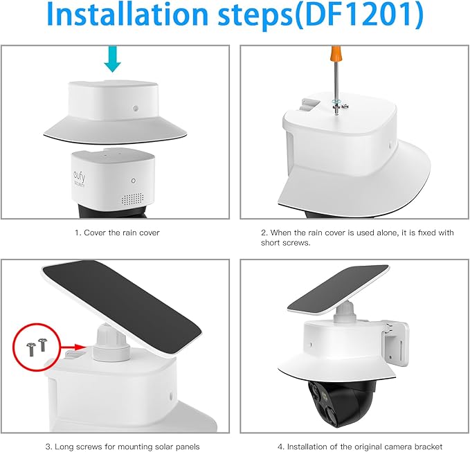 TIUIHU Sun Rain Shade Camera Cover Mounting Bracket for Eufy Security SoloCam S340