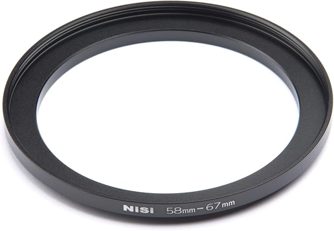 NiSi 58-67mm Pro Step-Up Ring - Threaded Stepping Adapter, 58mm Male Lens Attachment 67mm Female Filter and Accessory Thread - Anodized Aluminum, Matte Black Finish