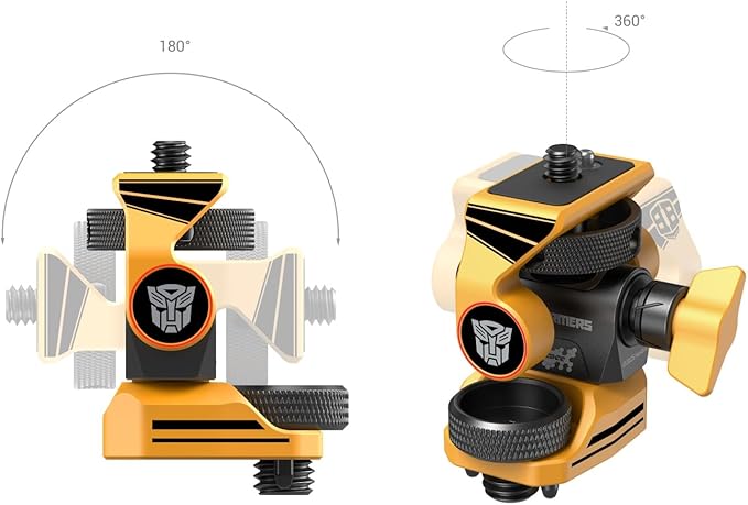 SMALLRIG Adjustable Camera Monitor Mount for ARRI-Style (Bumblebee Edition), 360° Swivel and 180° Tilt Holder Anti-Twist Support 5" and 7" - 5520
