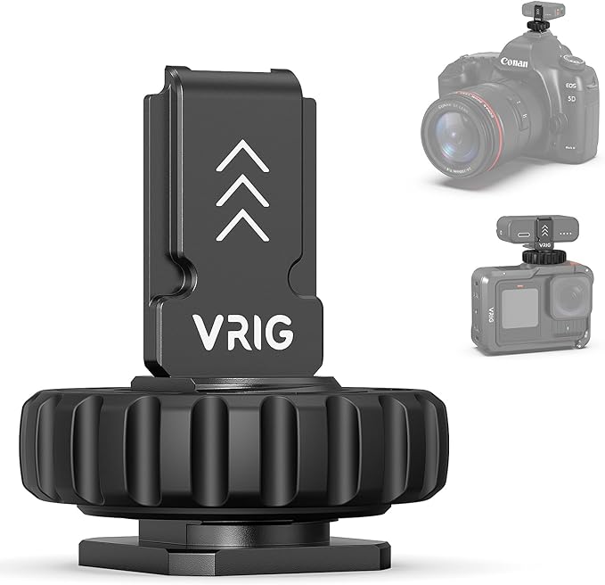 VRIG Cold Shoe Mount Adapter for DJI MIC 2, MC-02 Camera Adapter with 1/4" Screw Mic 2 Accessories for Use on Cages Tripods or on Camera Hot Shoe for Vlogging Video