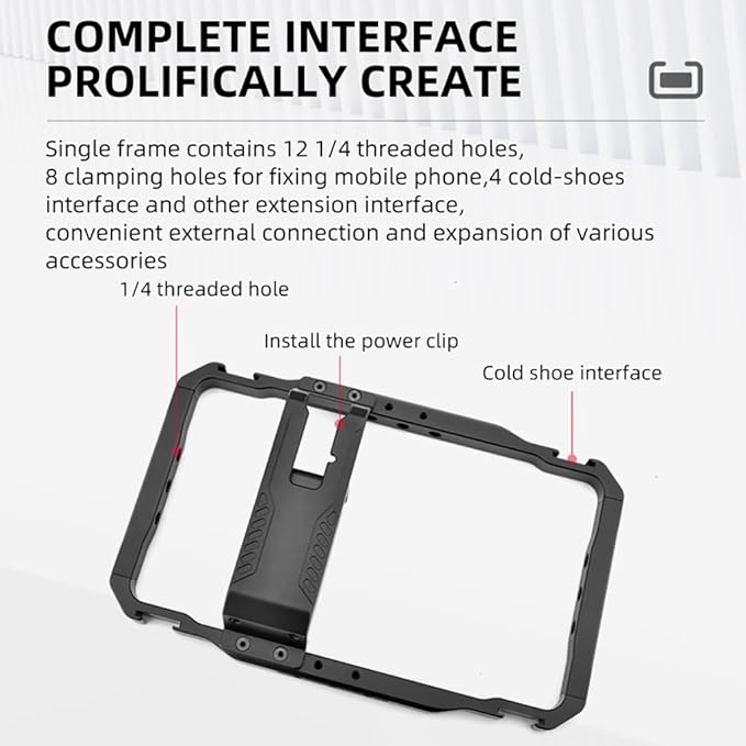 Universal Phone Video Rig Kit Compatible with iPhone 14 13 Pro Max Wooden Side Handle Grip for Ring Light Bracket Tripod Phone Holder Vlog