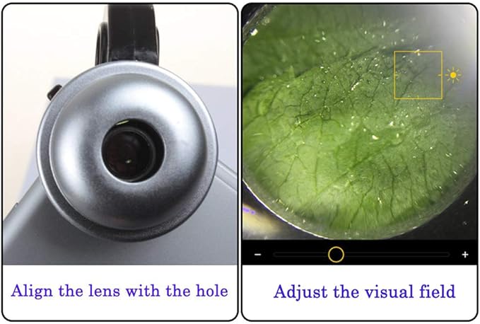 Jiusion 30X Zoom Bright LED Stereo Microscope Magnifier Clip-On Cell Phone Mobile Phone Camera Lens Compatible with Apple iPhone Samsung iPad