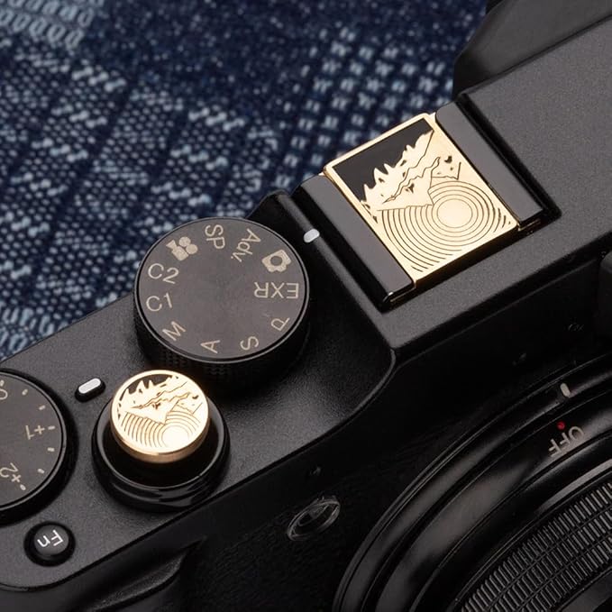 Camera Metal Hot Shoe Protective Cover Shutter Buttons for Fujifilm XPro3 XPro2 XT4 XT3 XT2 XT30 XT20 XE3 XT200 XT100 for Nikon ZF Z5 Z6 Z6II (Copper Alloy-Set)