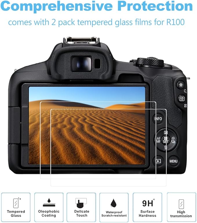 Pocoukate Case for Canon EOS R100 Camera, Soft Silicone Protective Cover Skin with EOS R100 Screen Protector Accessories for EOS R100 Mirrorless Camera Silicone Case - Coffee
