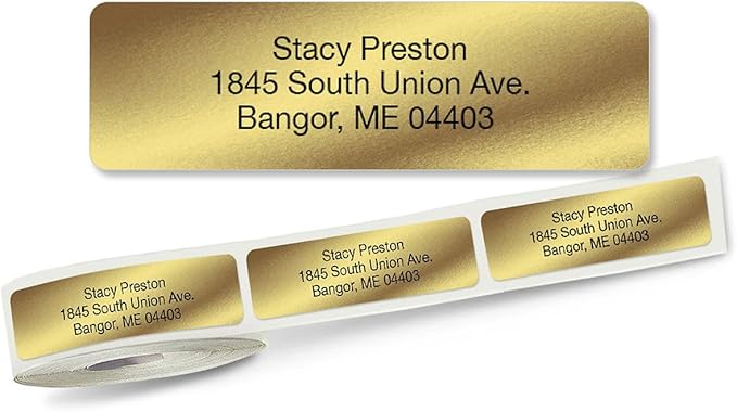 Colorful Images Solid Gloss White Rolled Return Address Mailing Labels with Dispenser, Customize with Name & Shipping Address, 250 Self Adhesive, Easy Peel Sticker Label Roll, 3/4" x 2 1/2"