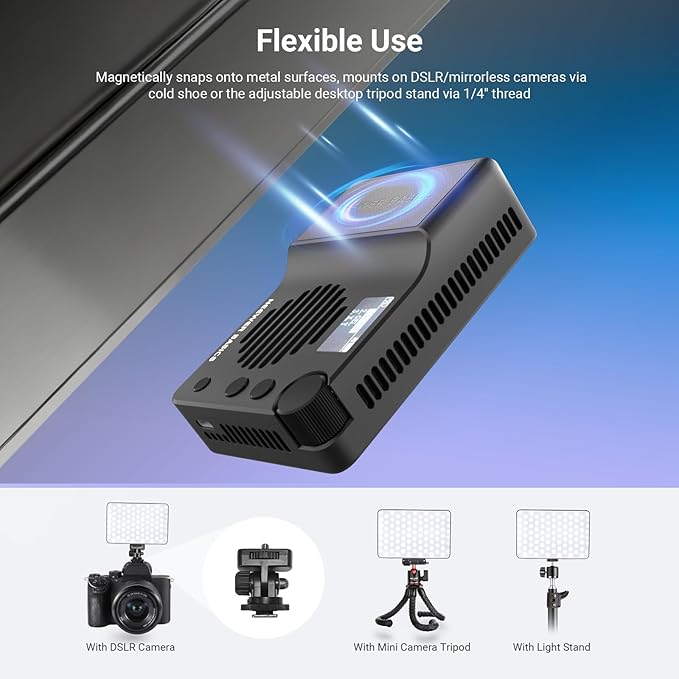 NEEWER BASICS BS40C Full RGB Magnetic Camera Video Light, 45W Boost Mode, Small LED Panel Lighting 4800lx/0.5m CRI95+ 2500-10000K 14 Scenes 5000mAh for DSLR Tripod Streaming Photography Vlog Recording