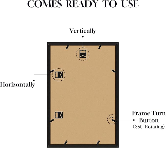4x6 Picture Frame Collage 6 Openings, Multi Photo Collage Frame 11.5x17.5 Gallery Wall Decor Wooden, Black Frame with White Mat, Wood