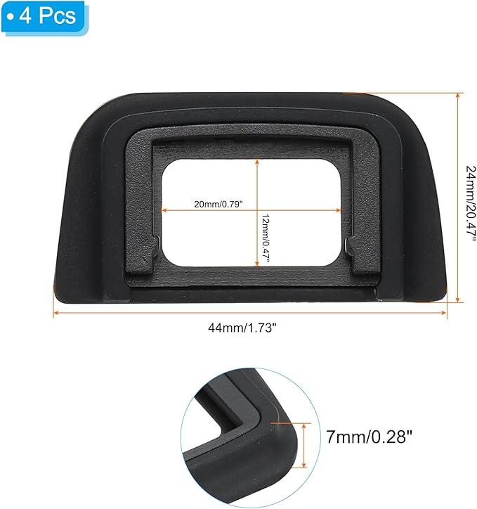 PATIKIL DK-20 Viewfinder Eyepiece Eyecup, 4 Pack Camera Eye Cup Protector for Nikon D5200 D5100 D3100 D3000 D60 Digital Camera Block Flare Scratch Resistance, Black