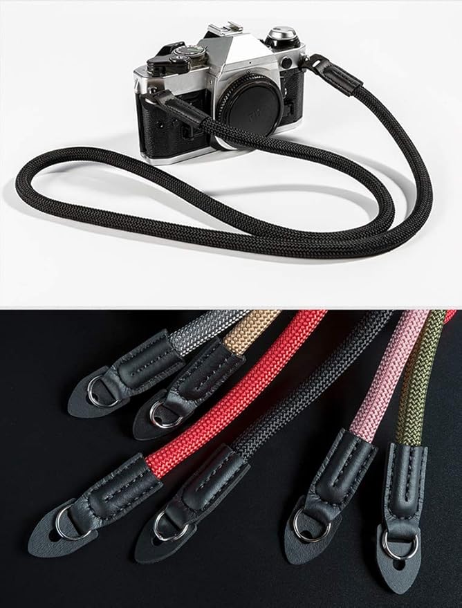 MINI GAGA Mirrorless Camera Neck Strap for Leica Climbing Rope Shoulder Strap and All Camera DSLR SLR Black