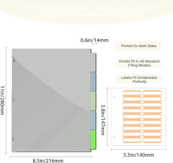 Etzul 3 Ring Binder 1 inch with Clipboard - White with Gold Dots & Stars Design, Includes Dividers, File Bag & Spine Label - Glamorous and Functional for Any Setting, Holographic Waterproof Film