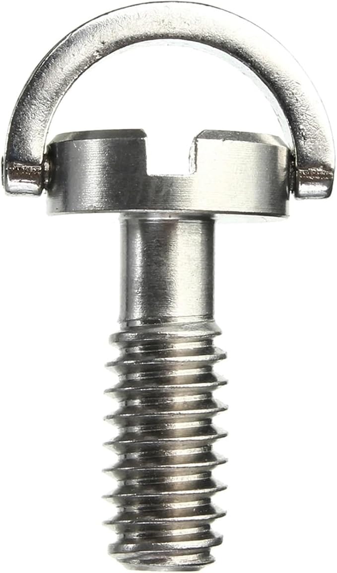 Stainless Steel D Ring Screw 20 PCS 1/4" D-Ring Screw Stainless Steel for Camera Tripod Quick Release Plate Silver for Tripod DSLR Cameras