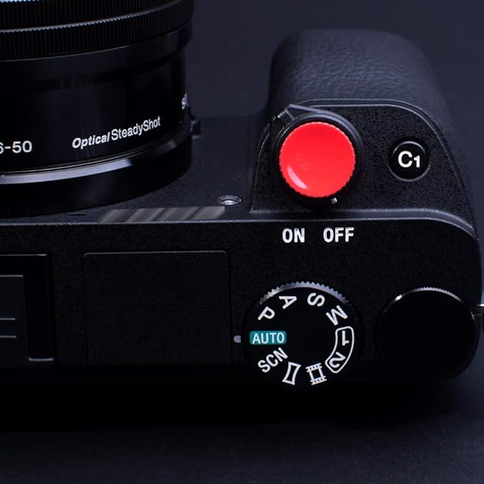 Camera Soft Release Shutter Button Cap for ZV-1 ZV1 RX100M7 RX100M6 RX100M5 RX100M4 RX100M3 A6000 A6100 A6300 A6400 A7R A7S A7 Flat Surface Cameras Shutter Button Red(2 Pack)