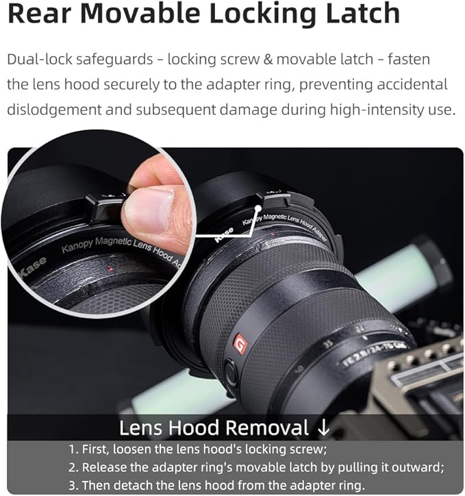 Kase Kanopy Magnetic Metal Lens Hood for Revolution/Revolution Plus 95mm Filters (Hood + 77mm Adapter)