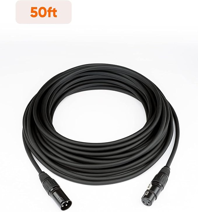 CableCreation 50FT XLR Male to XLR Female Balanced 3 PIN Microphone Cable Compatible with Shure SM Microphone, Behringer, Speaker Systems, Radio Station and More