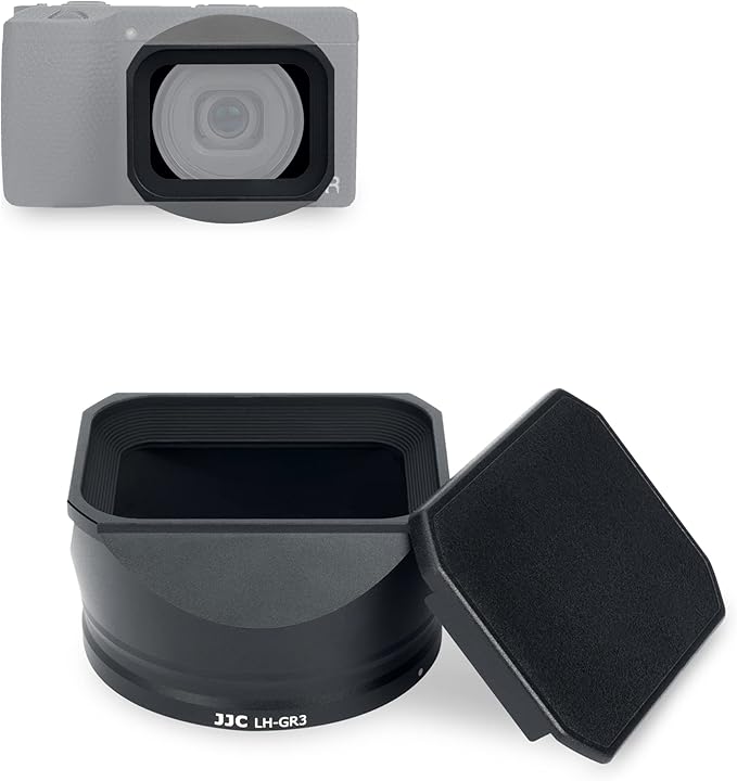 Metal Lens Hood for Ricoh GR III GR3 GR III HDF GR3 HDF Digital Camera, Bayonet Lens Shade with Hood Cap for Better Protection
