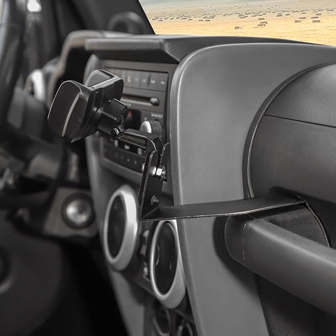 RT-TCZ for Jeep JK Multi-Function Phone Holder, JKU Radio Holder Walkies Talkie Mount Bracket for Jeep Wrangler JK JKU 2007 2008 2009 2010 Black Gray Accessories