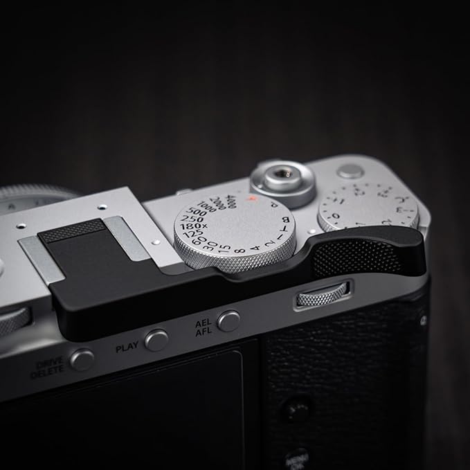 Thumb Up Grip ， Compatible with Fujifilm Fuji X-E5 XE5 Camera, Hot Shoe Thumb Rest Support Grip ，Original All-Aluminum Retro Diamond Engraving Technology | Improves Shooting Stability (Black)