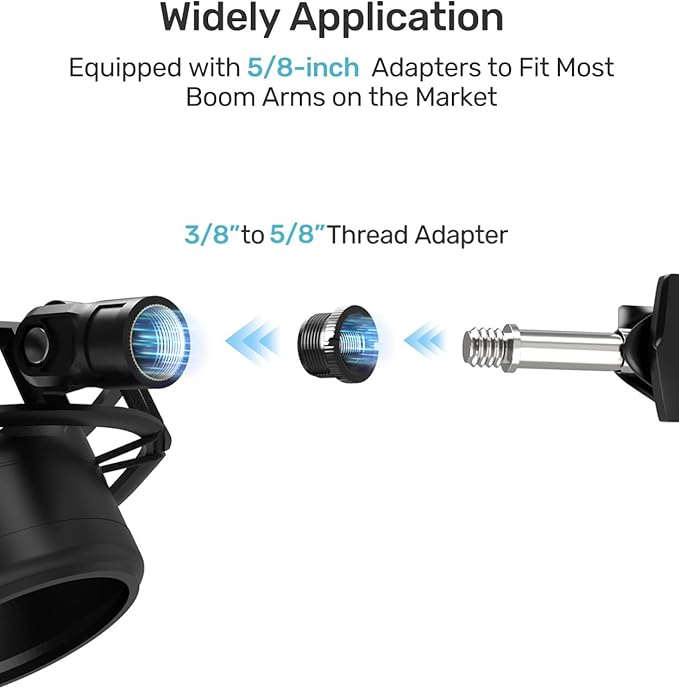 Custom Built for Blue Yeti X Shock Mount 2026 Upgrade Anti-Vibration Suspension Elastic Shock Mount Holder Clip Mics Stand with Screw Adapter Compatible with Yeti X Microphone