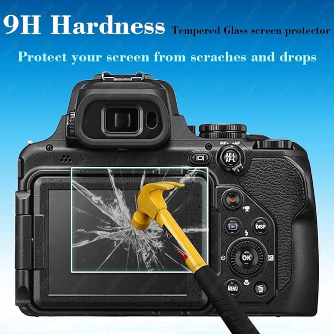 Screen Protector for Nikon COOLPIX P1100 Camera,0.3mm 9H Hardness Tempered Glass, Anti-Scrach Anti-Bubble Anti-Dust [3 Pack]