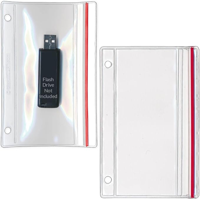 StoreSMART - Flash Drive Zipper Case for 3-Ring Binders - 10-Pack - Vinyl Plastic - R1831-FLASH10 - Made in USA