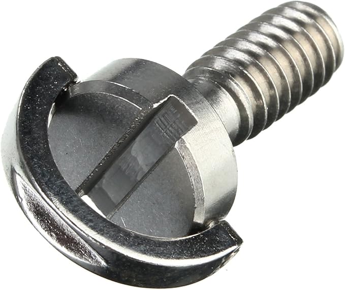 Long 1/4"" D-Ring Screw Stainless Steel for Camera Tripod Quick Release Plate Silver, 068401