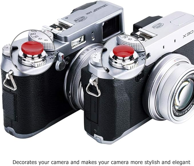 JJC Mechanical Shutter Release Cable Cord & 2-Pack Soft Shutter Release Button for Fuji Fujifilm X-T50 X-T30 II X-T30II XT30 X-T20 X-T4 X-T3 X100VI X100V X100F X100T X100S X-E4 X-E3 & More Cameras