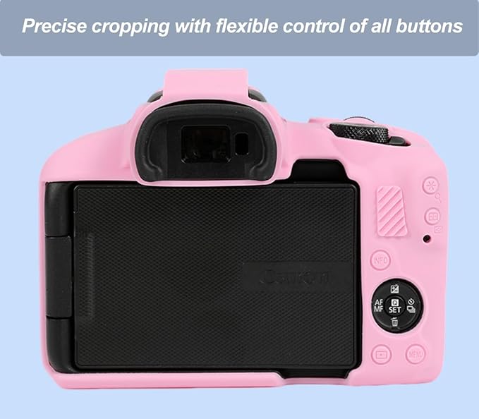 Pocoukate Case for Canon EOS R50 Camera, Soft Silicone Protective Cover Skin with EOS R50 Screen Protector Accessories for EOS R50 Mirrorless Camera Silicone Case - Pink