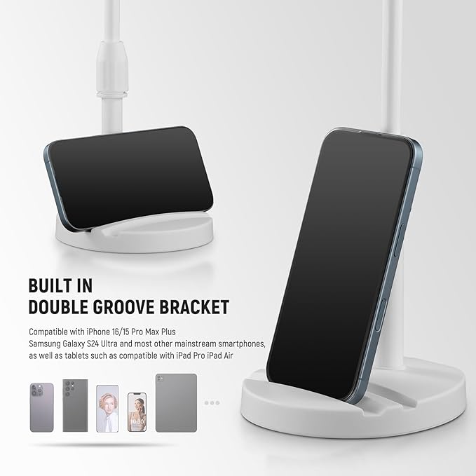 NEEWER BASICS 5"/13cm Desk Ring Light with Stand, 10W LED Selfie Light with Phone Holder Base Compatible with iPhone for Video Recording Laptop Webcam Zoom Video Conference Lighting Makeup, White BR60
