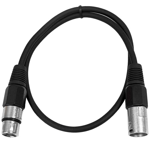 SEISMIC AUDIO - SAXLX-2 - 6 Pack of 2' Black XLR Male to XLR Female Patch Cables - Balanced - 2 Foot Patch Cords