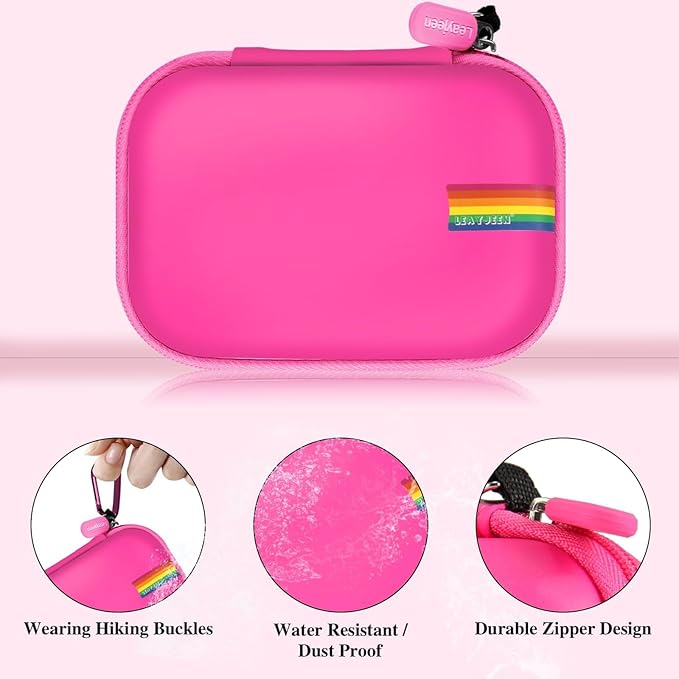 Leayjeen Kids Camera Case Compatible with Seckton/GKTZ/OZMI/PROGRACE/Dylanto/Rindol/VATENIC/Nine Cube/hyleton and More Kid Digital Camera Toys Gifts and Accessories (Case Only)