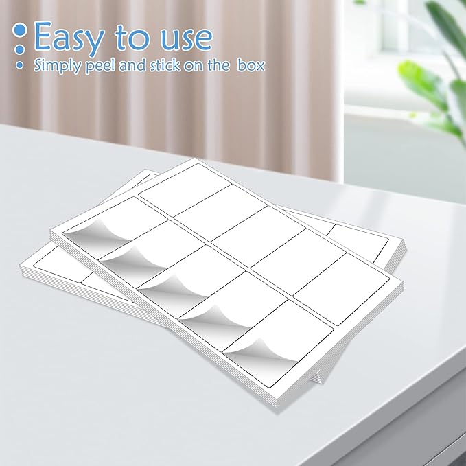 2” x 4” (1000 Labels) Shipping Mailing Labels, BESTIKER Printable White Sticker Label for Laser Inkjet Printer, Permanent Adhesive Mailing Address Labels for Packages Envelopes (100 Sheets)