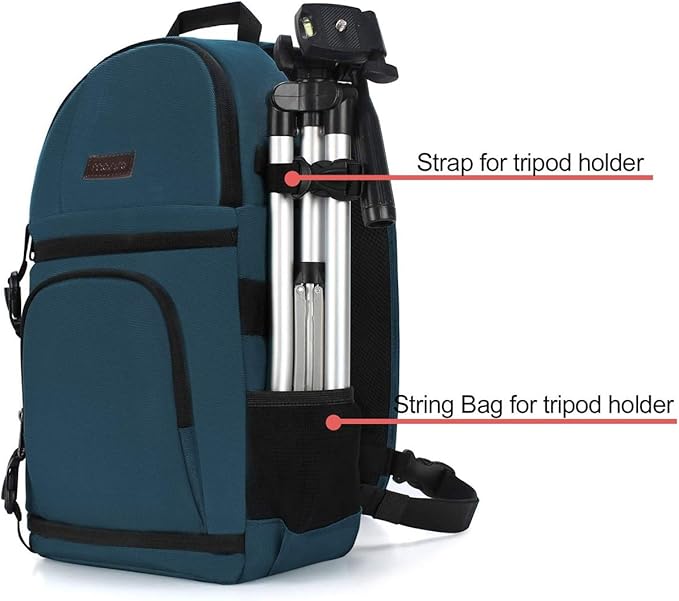 MOSISO Camera Sling Bag, DSLR/SLR/Mirrorless Camera Case Shockproof Photography Camera Backpack with Tripod Holder & Removable Modular Inserts Compatible with Canon/Nikon/Sony/Fuji, Deep Teal