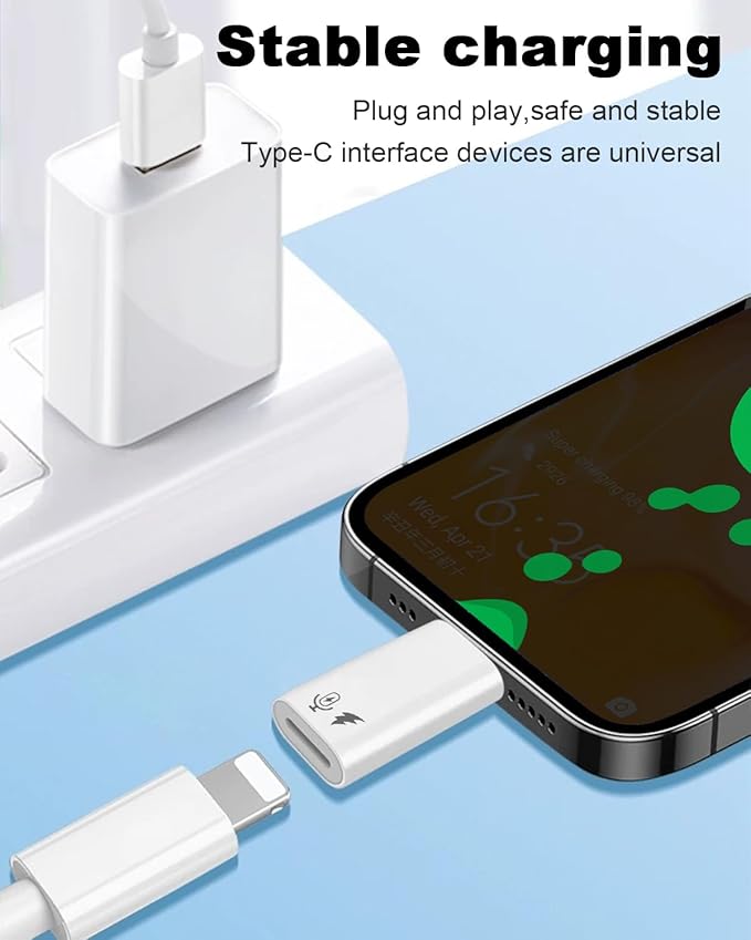 Duttek USB C to Lightning Microphone Adapter for iPhone Wireless Lavalier Microphone, Type C Male to Lightning Female Adapter Compatibility with iPhone 16/15 Series, Not for Headphone and Data 2 Pack
