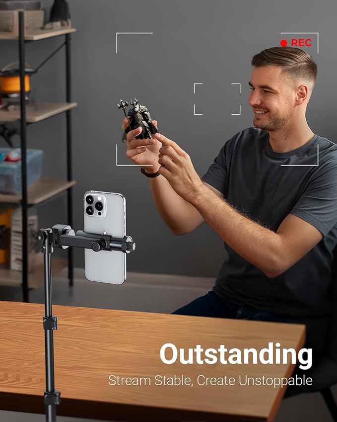 66" Phone Tripod, Tripod for iPhone with Remote & Ultimate Phone Mount, Extendable Cell Phone Tripod Stand for Video Recording, Professional Tripod & Monopod Accessories, Compatible for iPhone/Android